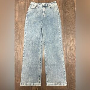 ETTELO Medium Vintage Straight Leg Jeans Size 10 High Rise Light Wash Denim